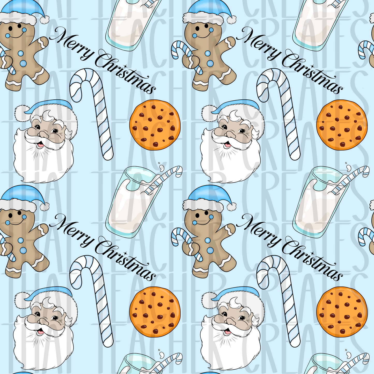 Santa, milk, and cookies seamless
