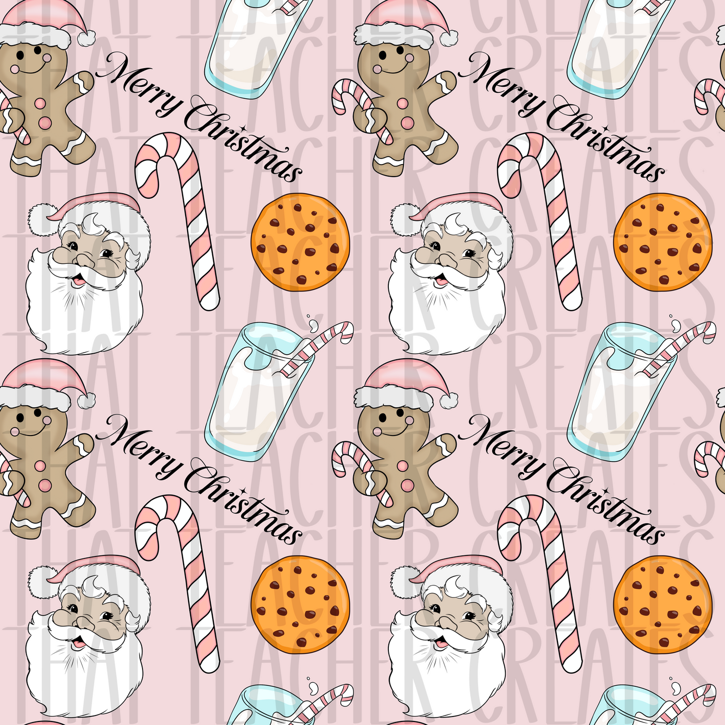 Santa, milk, and cookies seamless