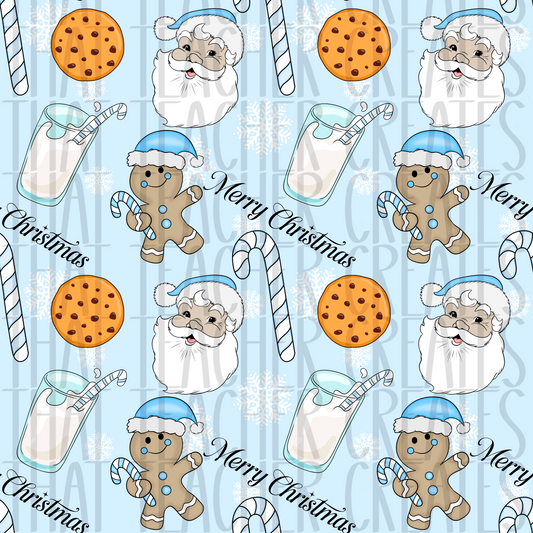 Santa, milk, and cookies seamless