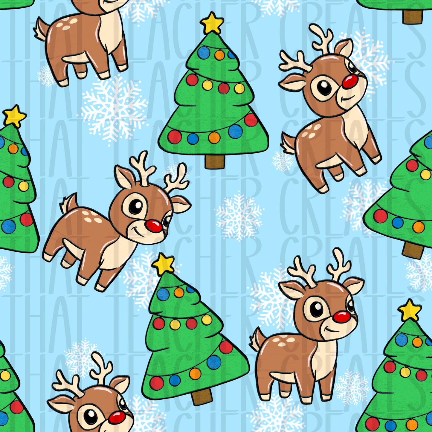 Deer and tree seamless