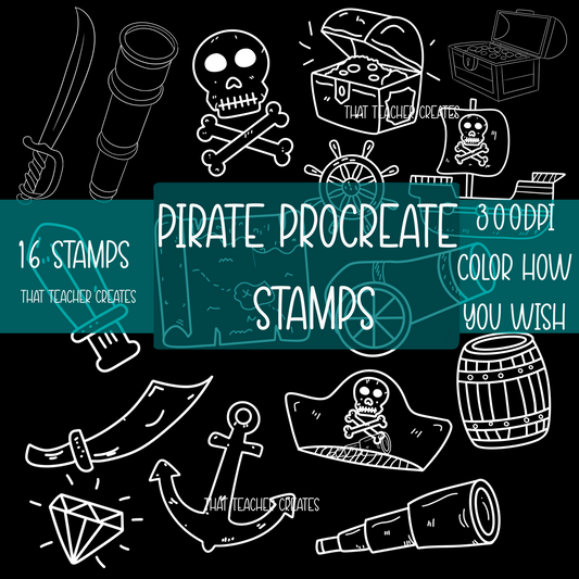 Pirate Procreate Stamps