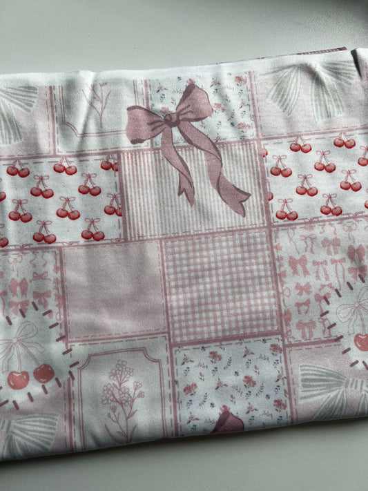 Coquette Bow Patchwork W/ cherries