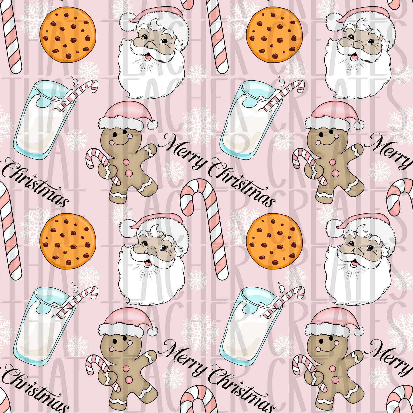 Santa, milk, and cookies seamless