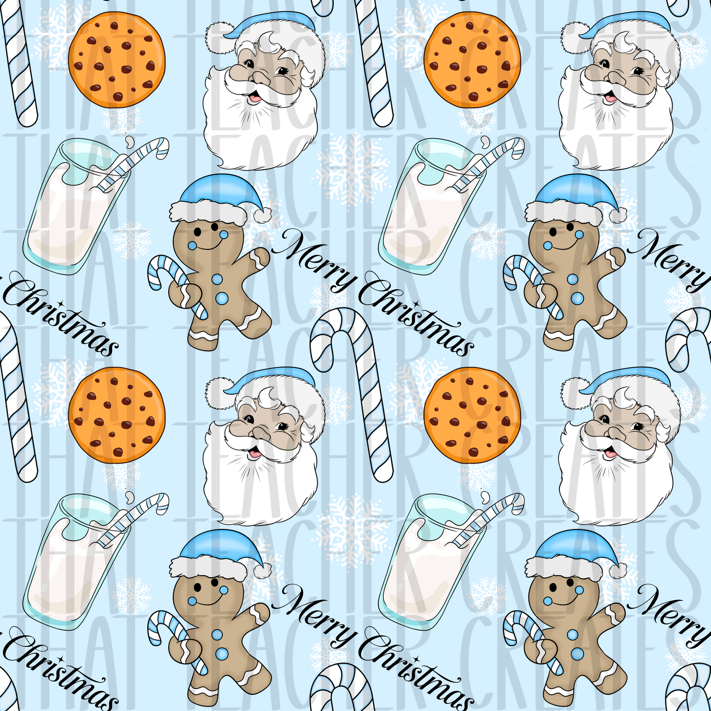 Santa, milk, and cookies seamless